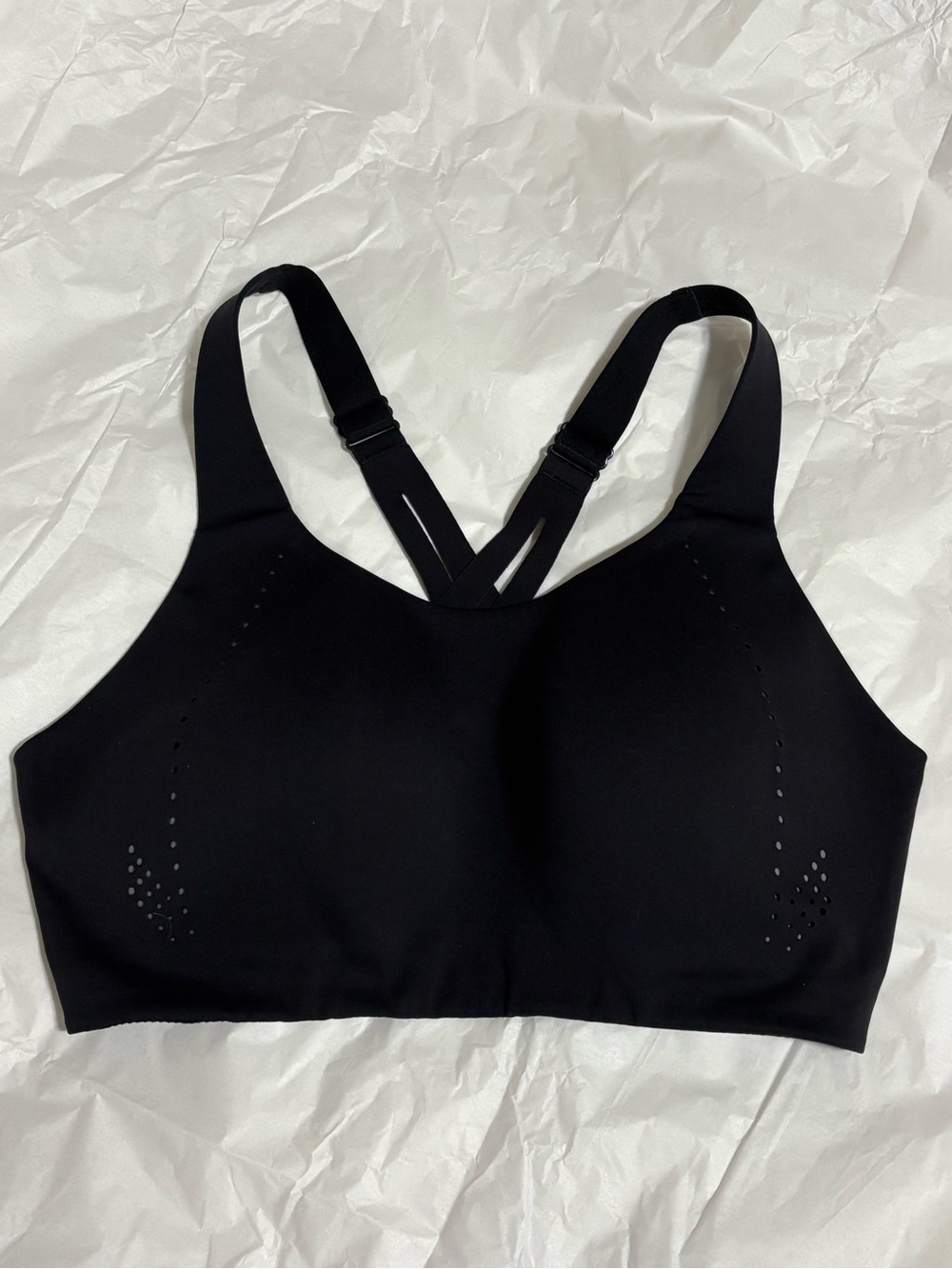Lululemon Black High Support Sports Bra 36DD Adjustable Racerback Running Bra